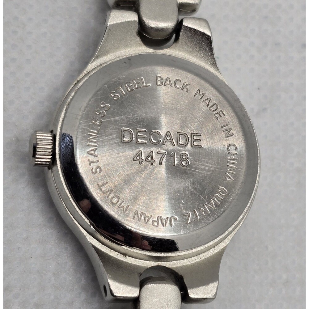Women's Decade Round Black Dial Silver Tone Case Bracelet Band Quartz Watch 04 - Picture 9 of 9